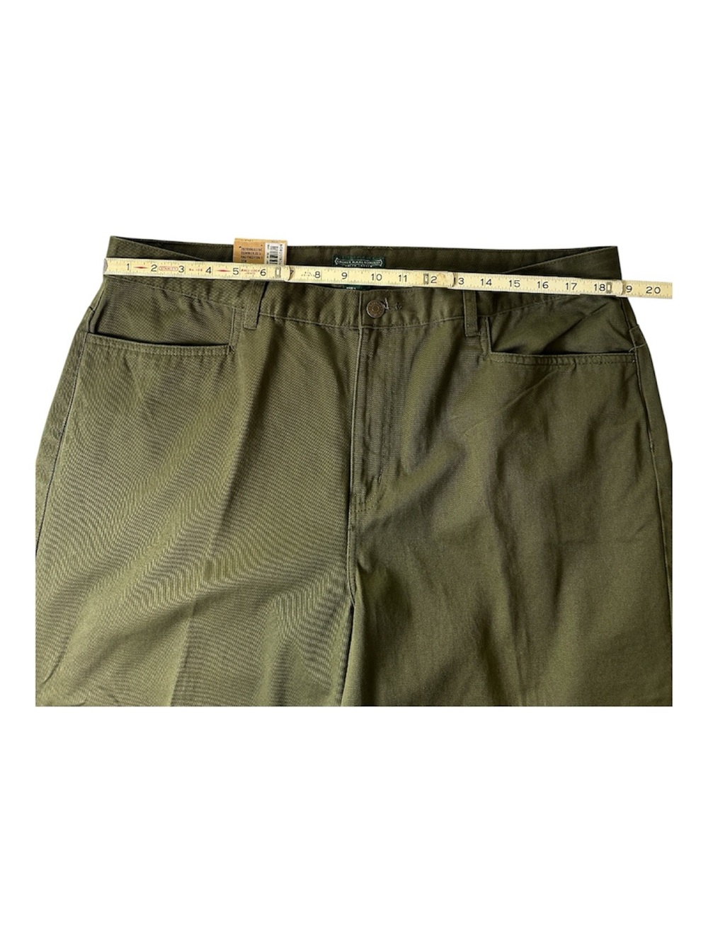 NWT Ralph Lauren Jeans Co. Mid Calf Olive Green Crop Pants Capris Size 16W - Picture 9 of 13